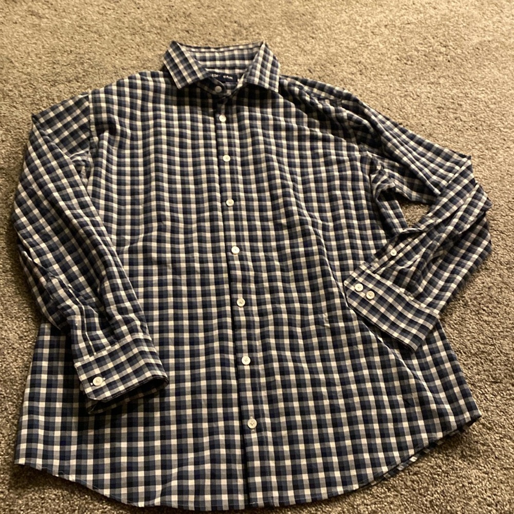 Mizzen+Main Blue and White Checkered Shirt
